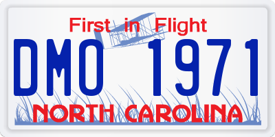 NC license plate DMO1971