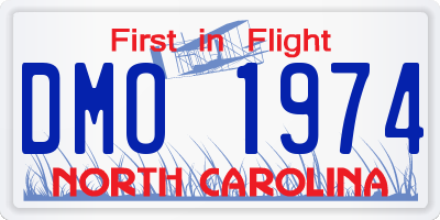 NC license plate DMO1974
