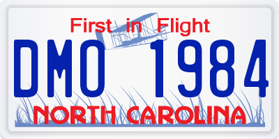 NC license plate DMO1984