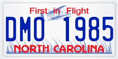 NC license plate DMO1985