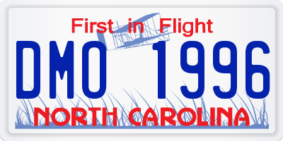 NC license plate DMO1996