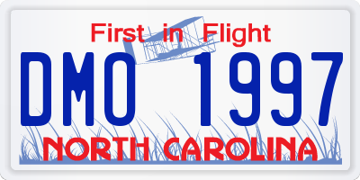 NC license plate DMO1997