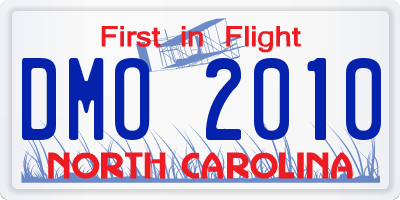 NC license plate DMO2010