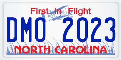 NC license plate DMO2023
