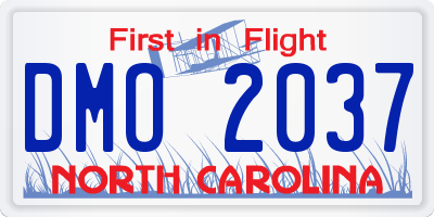NC license plate DMO2037