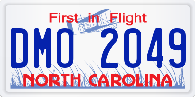NC license plate DMO2049