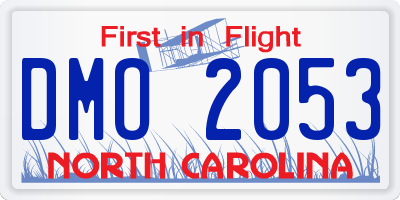 NC license plate DMO2053
