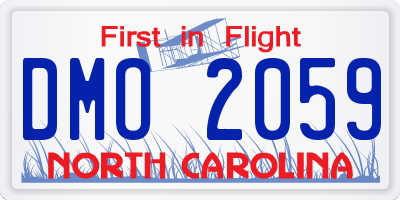 NC license plate DMO2059