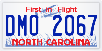 NC license plate DMO2067