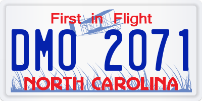 NC license plate DMO2071