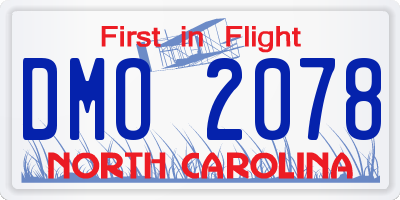NC license plate DMO2078