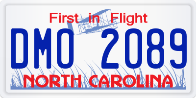 NC license plate DMO2089