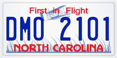 NC license plate DMO2101