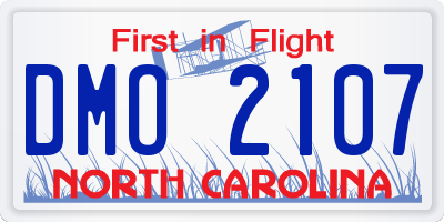NC license plate DMO2107