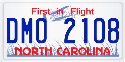 NC license plate DMO2108