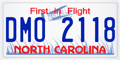 NC license plate DMO2118