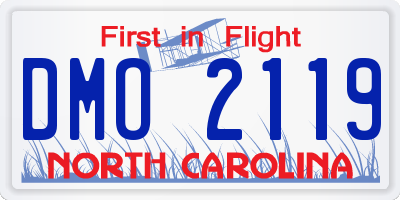 NC license plate DMO2119
