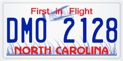 NC license plate DMO2128