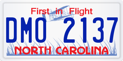 NC license plate DMO2137