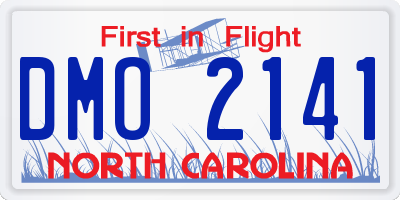 NC license plate DMO2141
