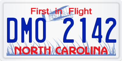 NC license plate DMO2142