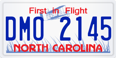 NC license plate DMO2145