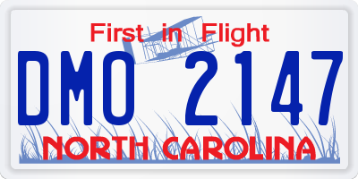 NC license plate DMO2147