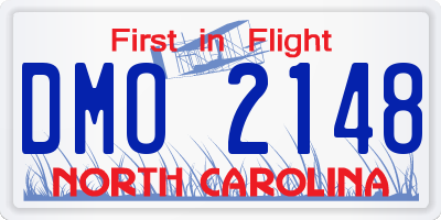 NC license plate DMO2148