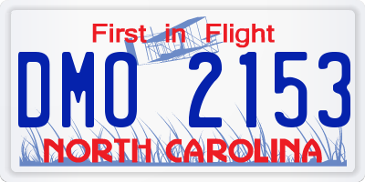 NC license plate DMO2153