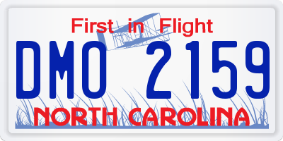 NC license plate DMO2159