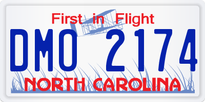 NC license plate DMO2174