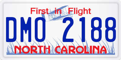 NC license plate DMO2188