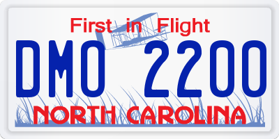 NC license plate DMO2200