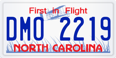 NC license plate DMO2219