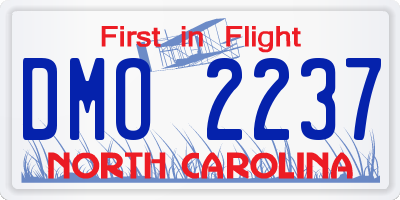 NC license plate DMO2237