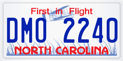 NC license plate DMO2240