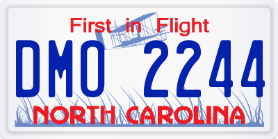 NC license plate DMO2244