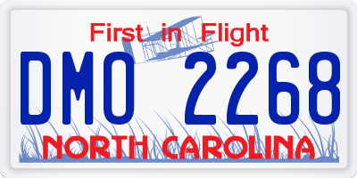 NC license plate DMO2268