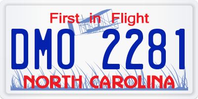 NC license plate DMO2281