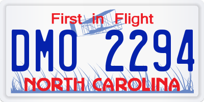 NC license plate DMO2294