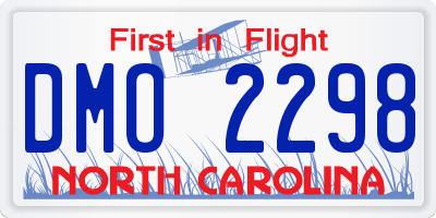 NC license plate DMO2298