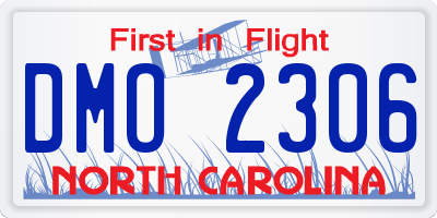 NC license plate DMO2306