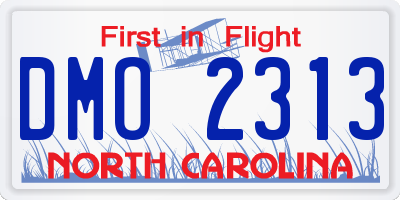 NC license plate DMO2313