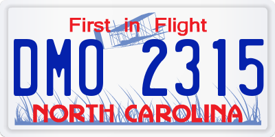NC license plate DMO2315