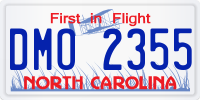 NC license plate DMO2355