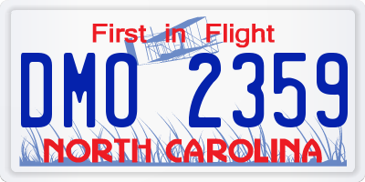 NC license plate DMO2359