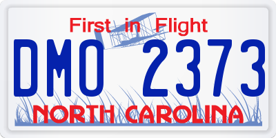 NC license plate DMO2373