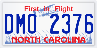 NC license plate DMO2376