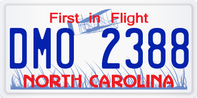 NC license plate DMO2388