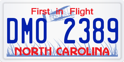 NC license plate DMO2389